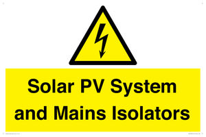 Solar PV System and Mains Isolators